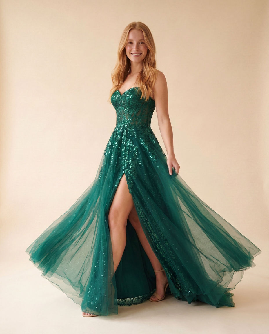 Robe à Fente Émeraude
