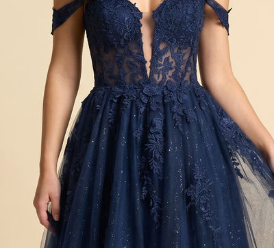 Robe Scintillante Corset Marine