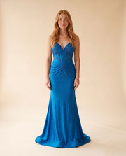 Robe Corset À Brillant Bleu Ciel