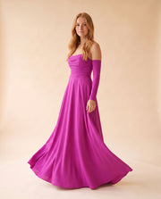 Robe Corset Et Dentelle Magenta