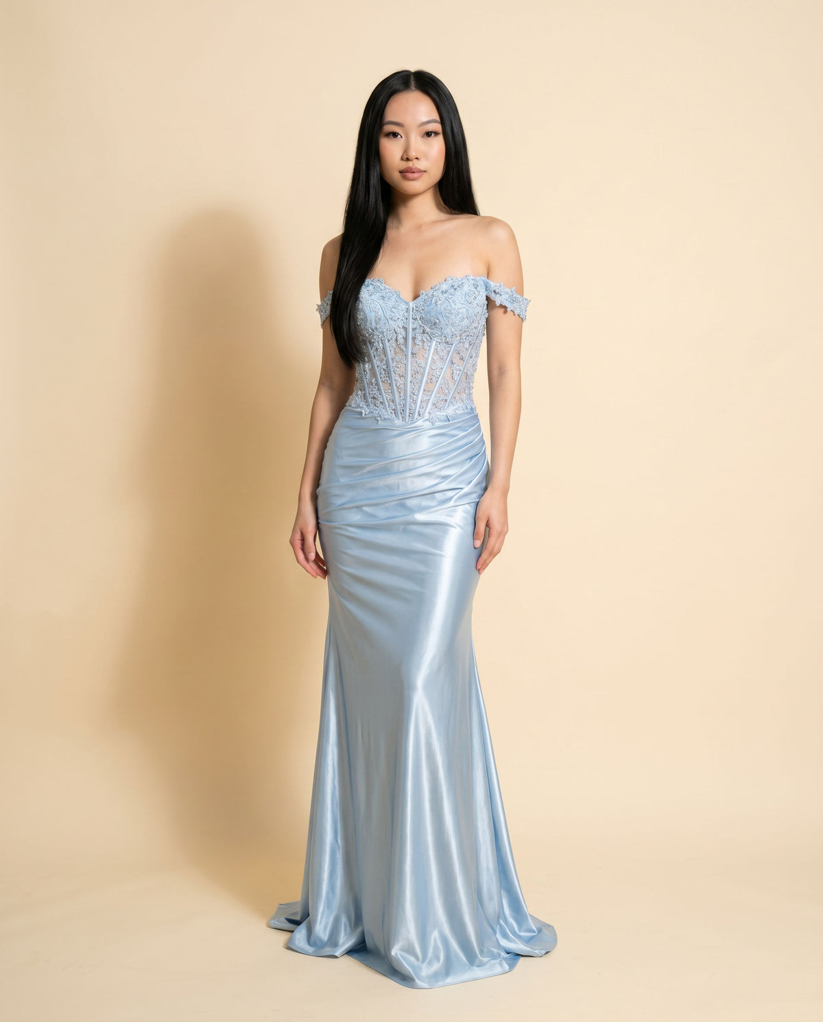 Robe Robe Corset Ajustée Bleu Antique
