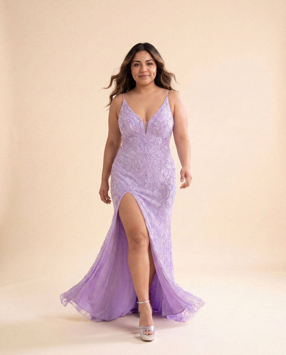 Robe Perlée Lilas