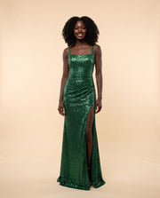 Robe À Paillette Néon Vert