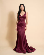 Robe Moulante Col En V Bourgogne