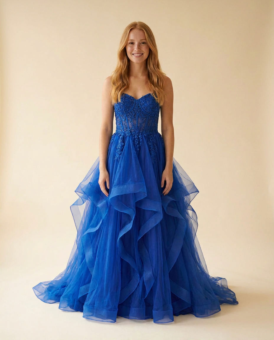 Bustier Gown Royal Blue