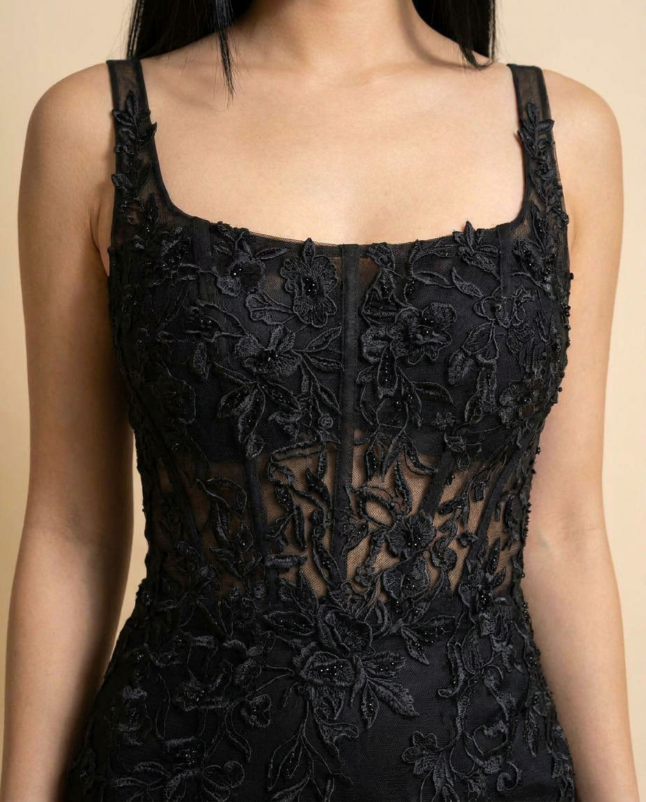 Robe Bustier Ajustée Noire