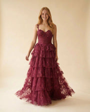 Tiered Gown Wine