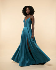 Robe Fluide Avec Fente Teal