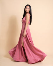 Robe À Corset En Satin Rose Flamboyant