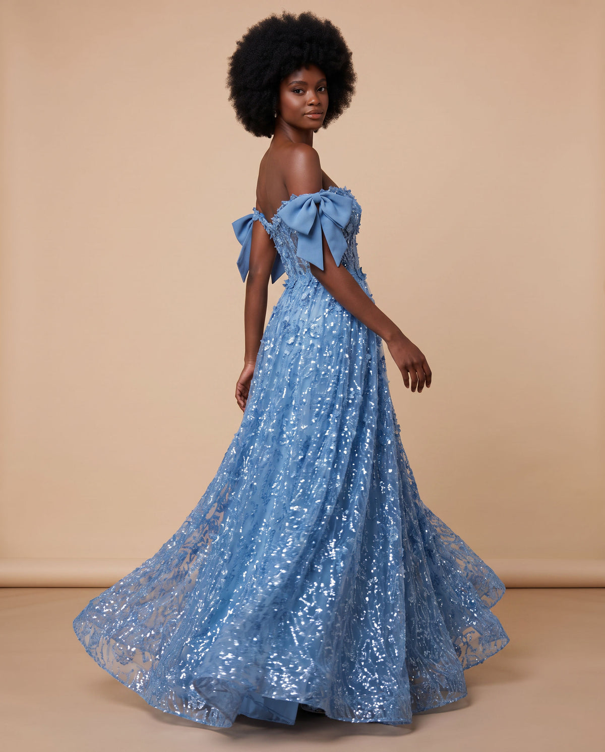 Robe A Corset Bleu Pale