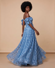 Robe A Corset Bleu Pale