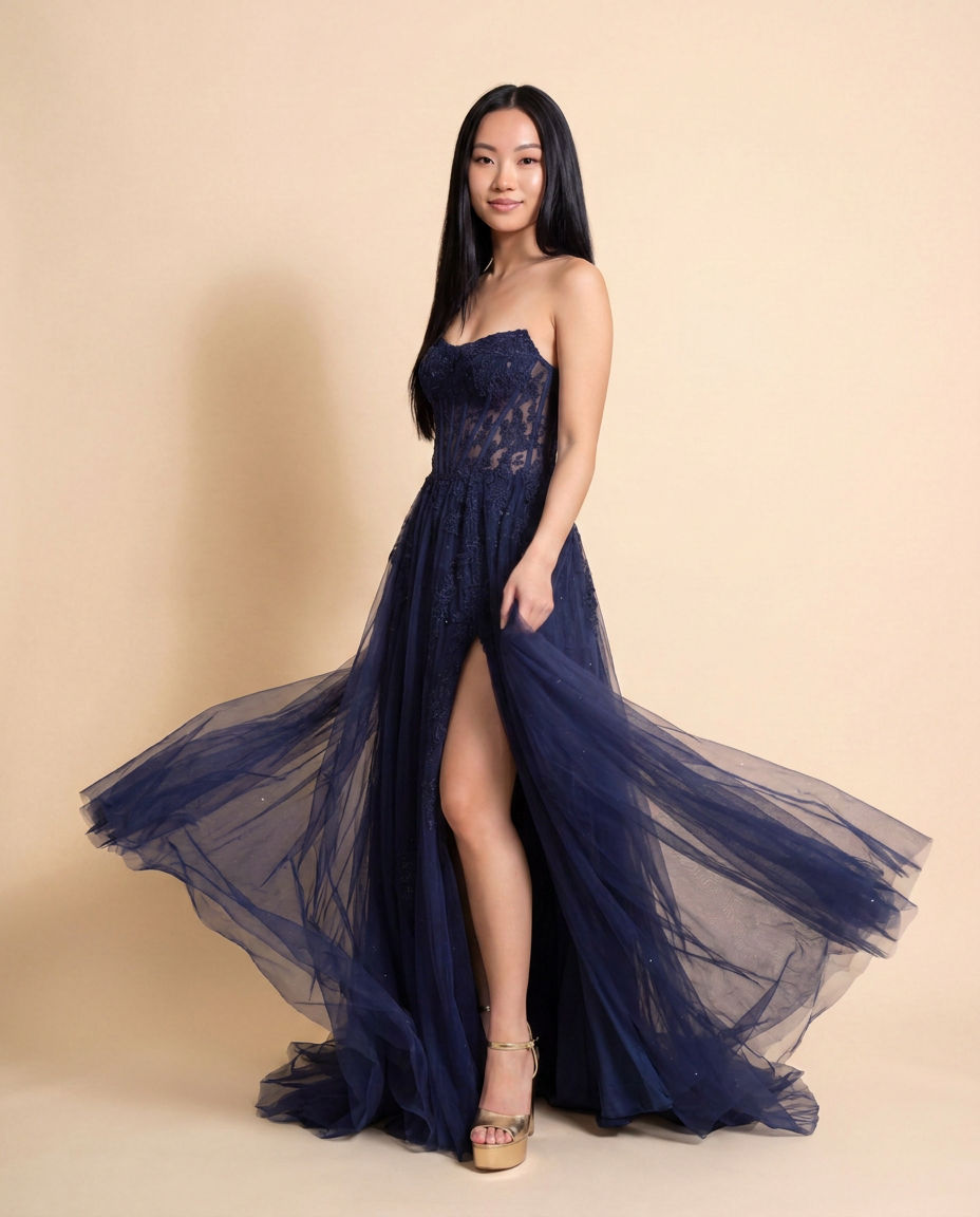 Corset Gown Navy