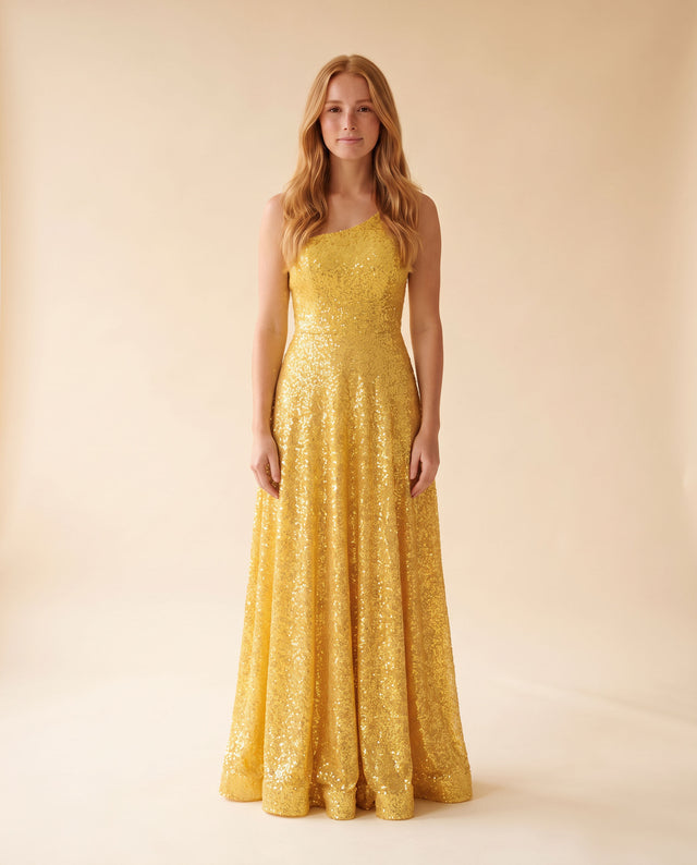 Robe Une Bretelle Jaune Daffodil