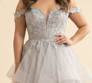 Robe Avec Tulle À Étage Marine