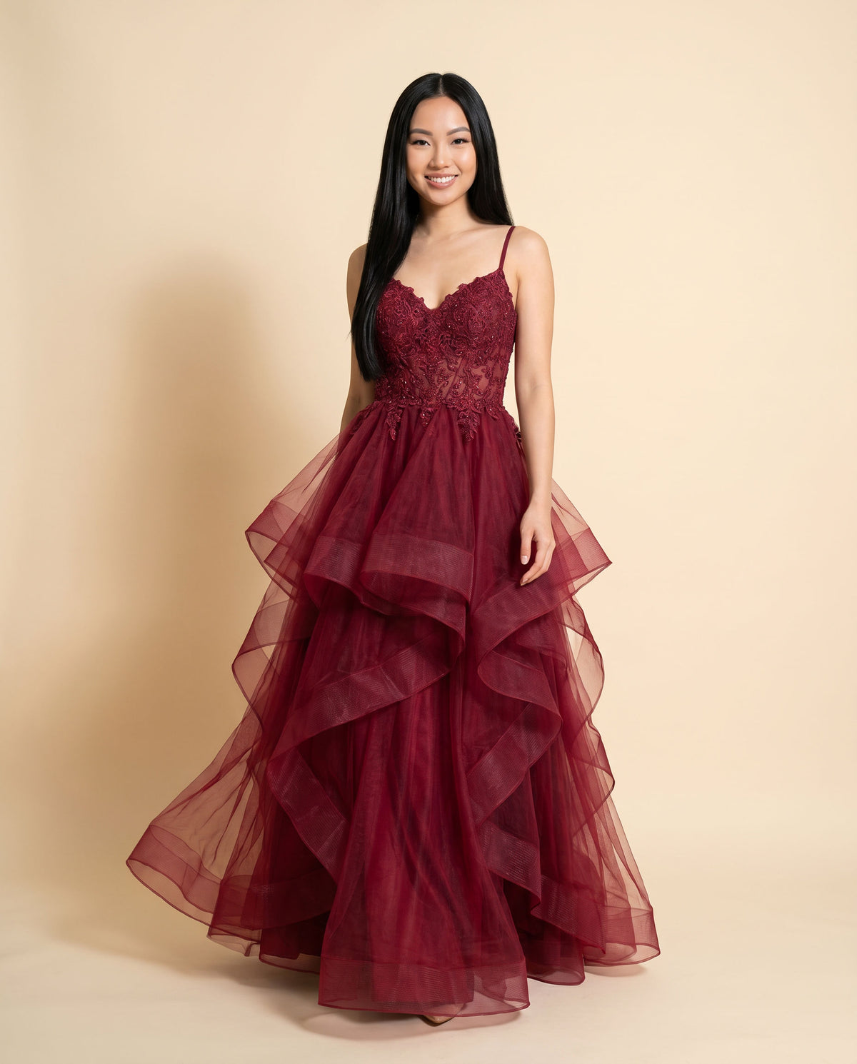 Robe Princesse À Volants Bourgogne
