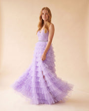 Robe À Volant Lilas