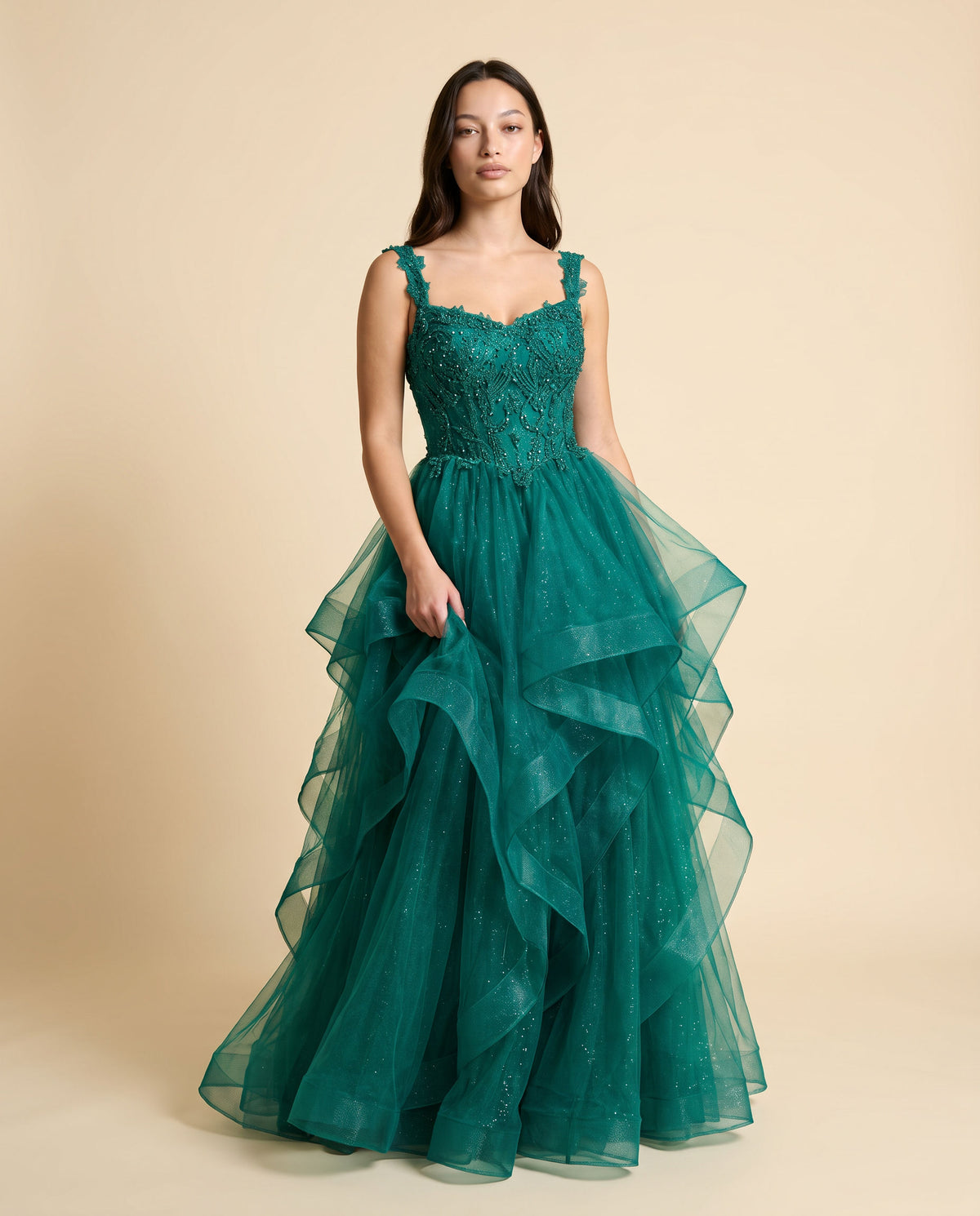 Robe à volants Émeraude