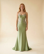 Robe En Satin Sauge