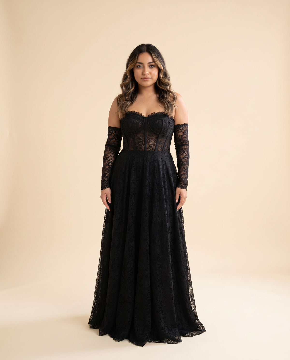 Robe Corset en Dentelle Noire