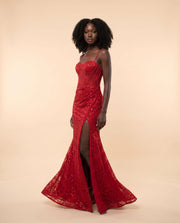 Robe Corset Et Dentelle Rouge