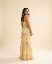 Robe Fleurie Jaune