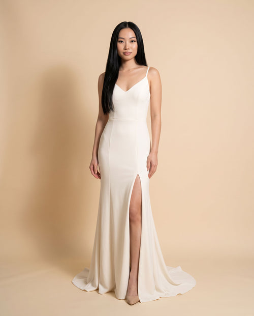 Jadore - Robe Avec Fente Ivory
