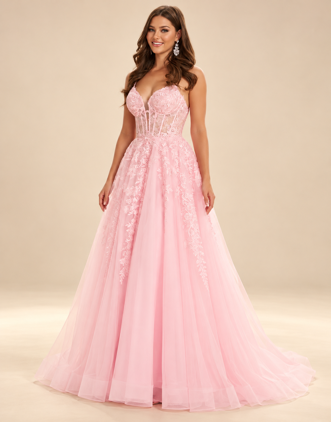 Ellie Wilde 34036 Robe en Tulle Rose Pâle