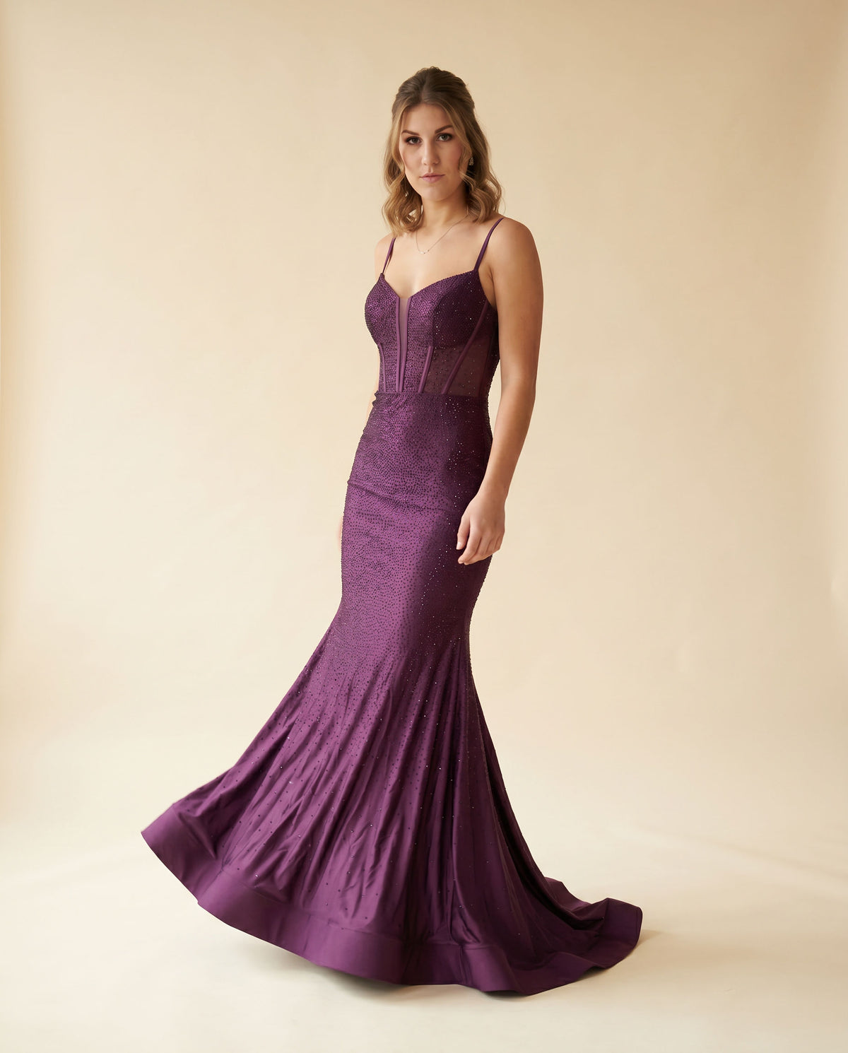 Robe Plum À Corset Scintillante