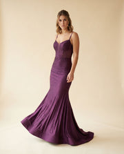 Robe Plum À Corset Scintillante