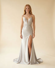 Robe Ajustée Bleu Vintage