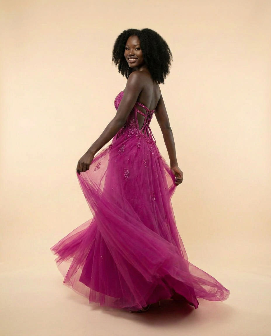 Robe en Tulle Magenta