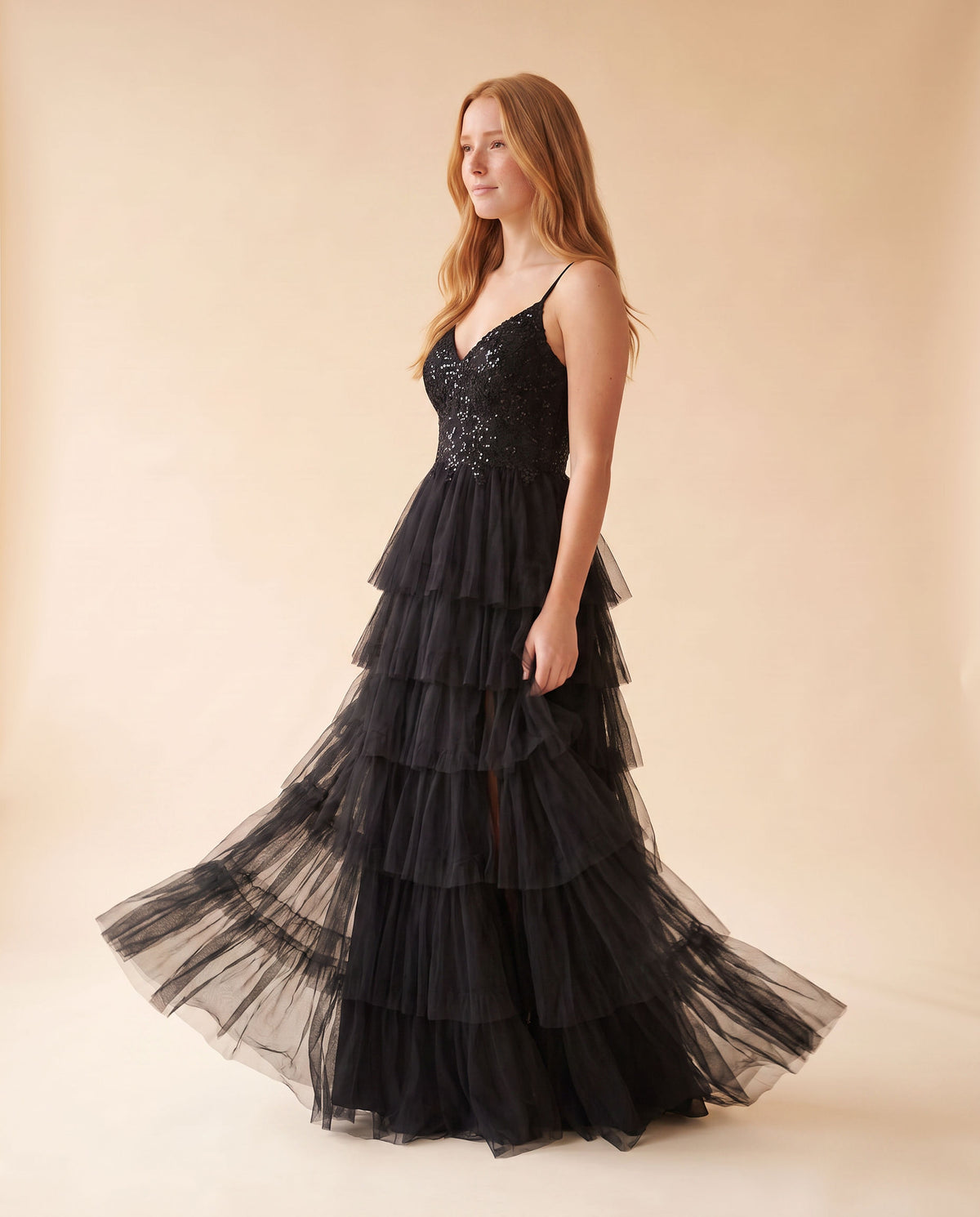 Robe À Étages Noire