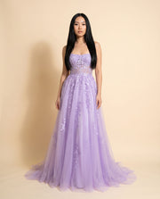 Robe Princesse Brodée Lilas