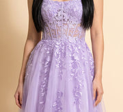 Robe Princesse Brodée Lilas