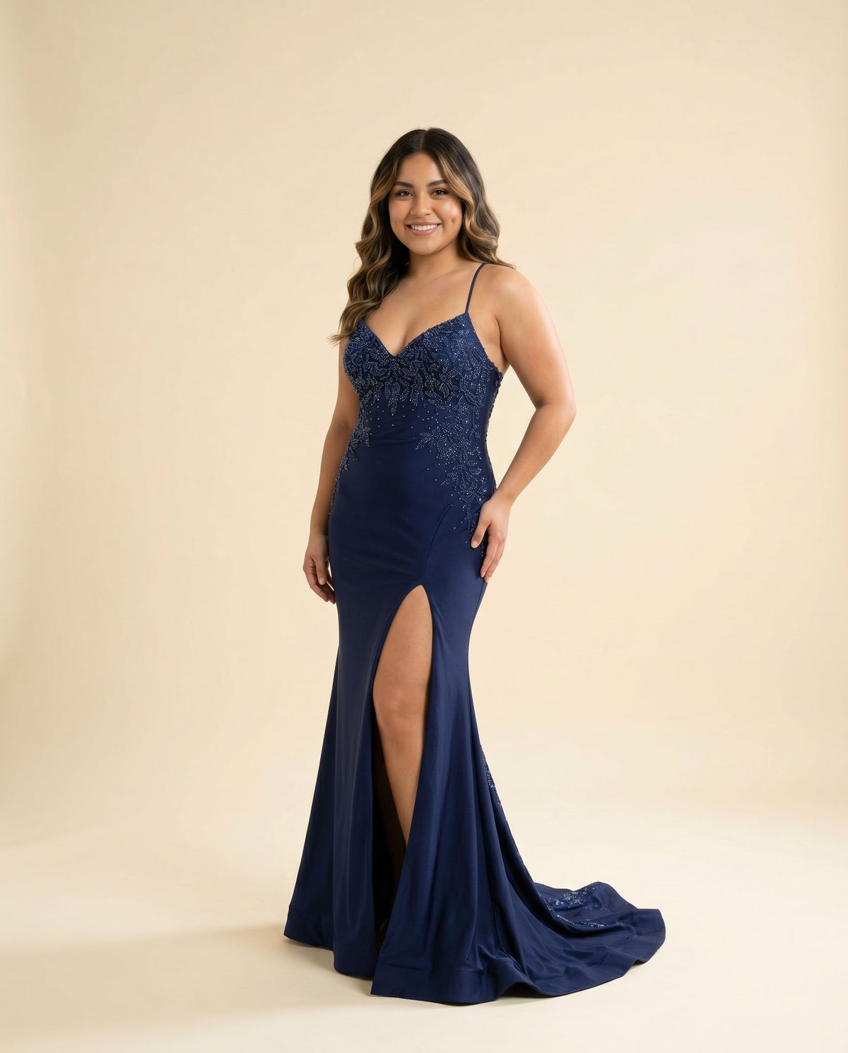 Robe Décolleté Ajustée Marine