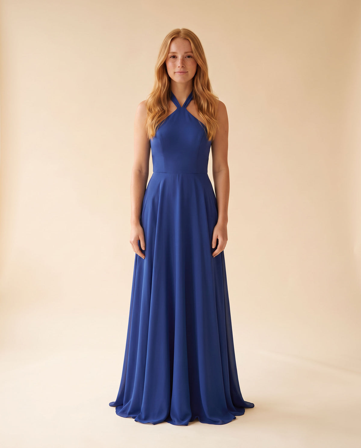 Robe En Satin Bleu Royal