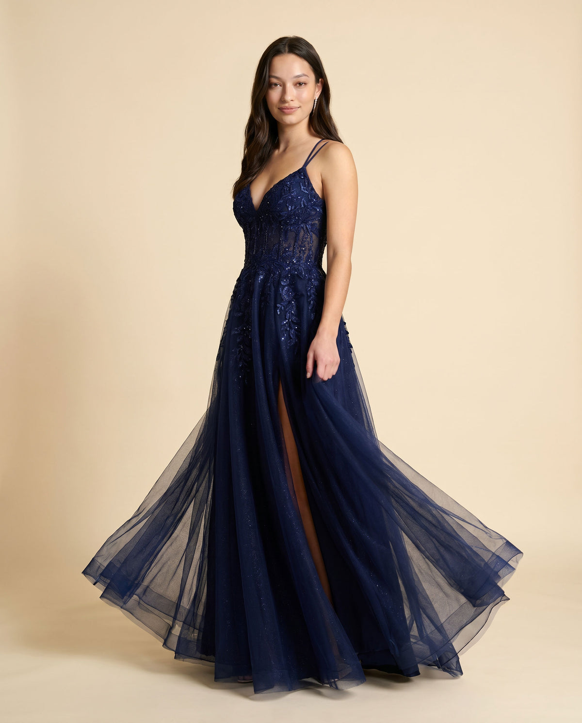 Robe Décolleté Avec Fente Royal