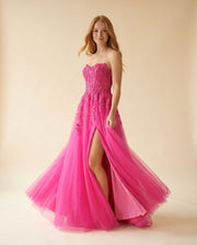 Robe Princesse Bustier Corset Fushia
