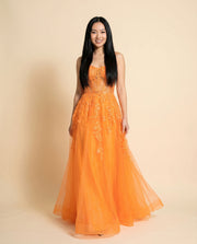 Robe En Tulle Orange