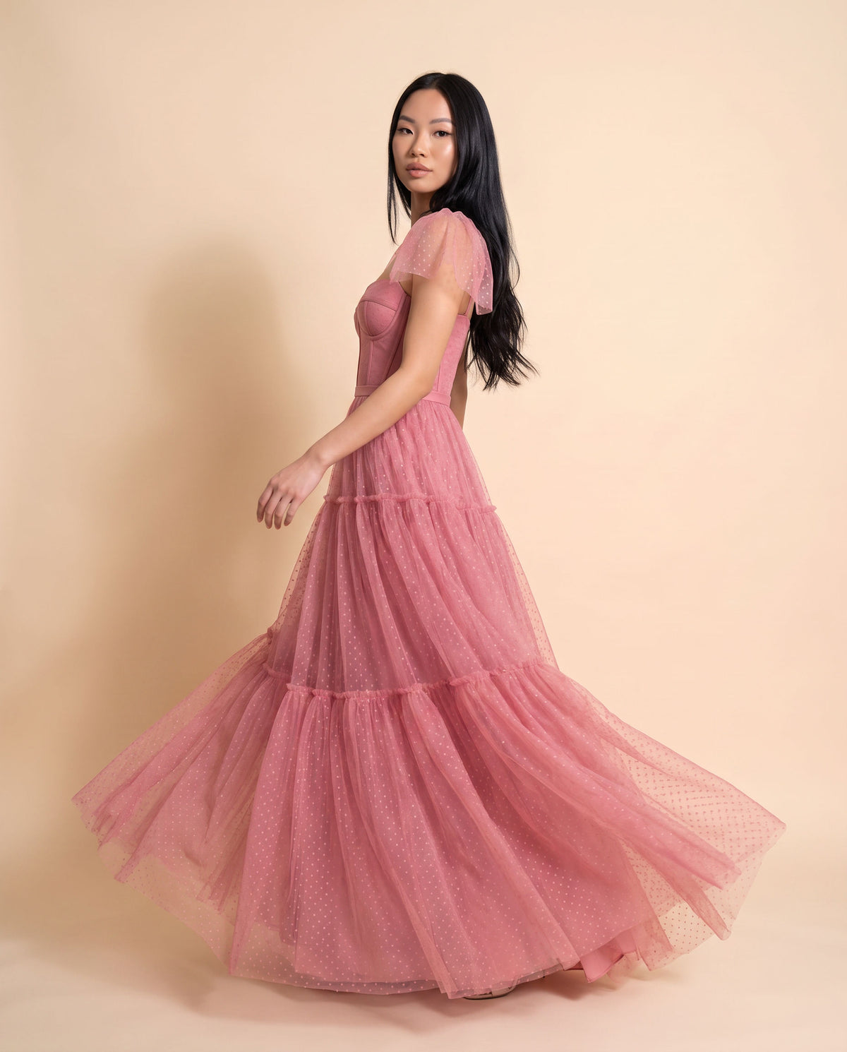 Robe En Tulle À Pois Rose Bonbon
