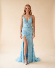 Robe Sirène Bleu Ciel