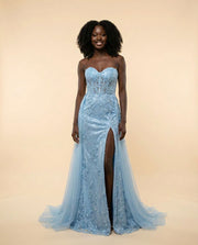 Robe à Paillettes Bleu Pâle