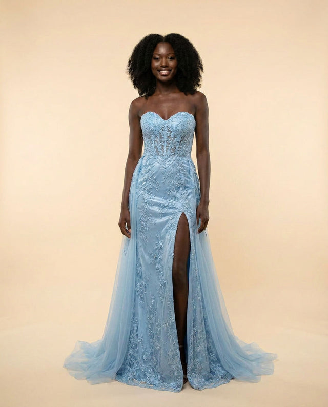 Sequin Gown Light Blue