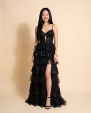 Robe À Étages Noire