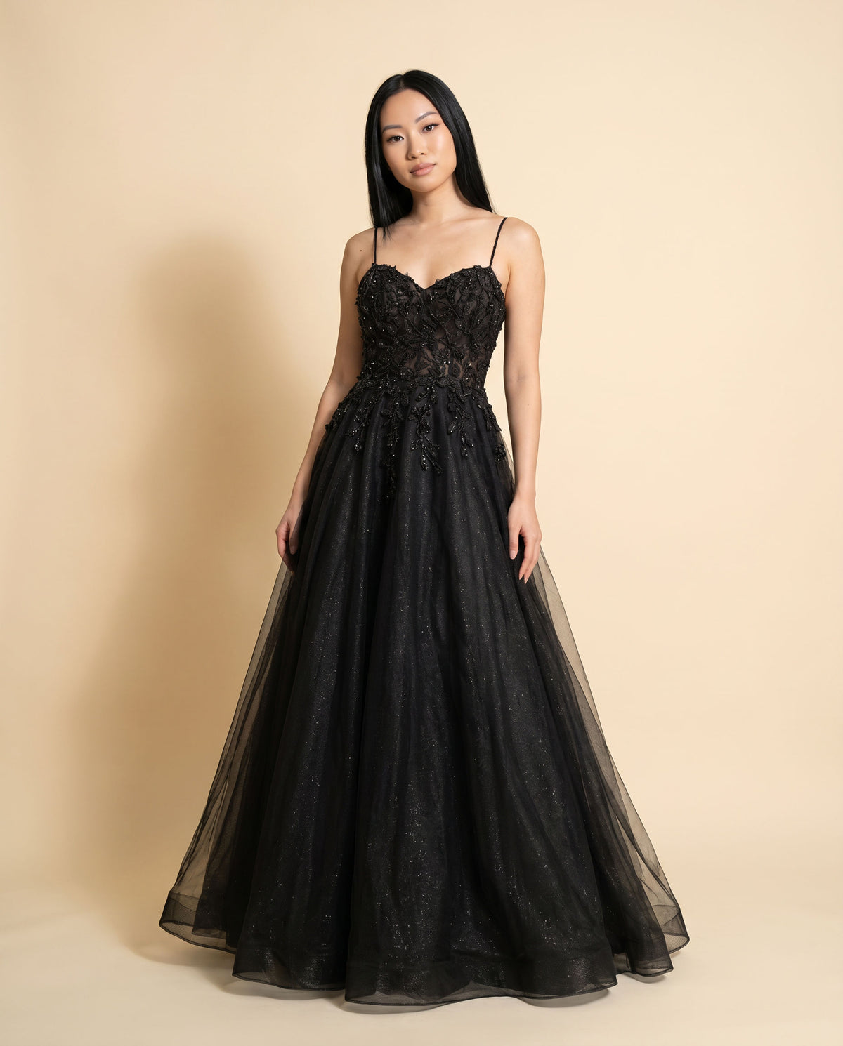 Robe En Tulle Brillante Noire