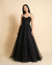 Robe En Tulle Brillante Noire