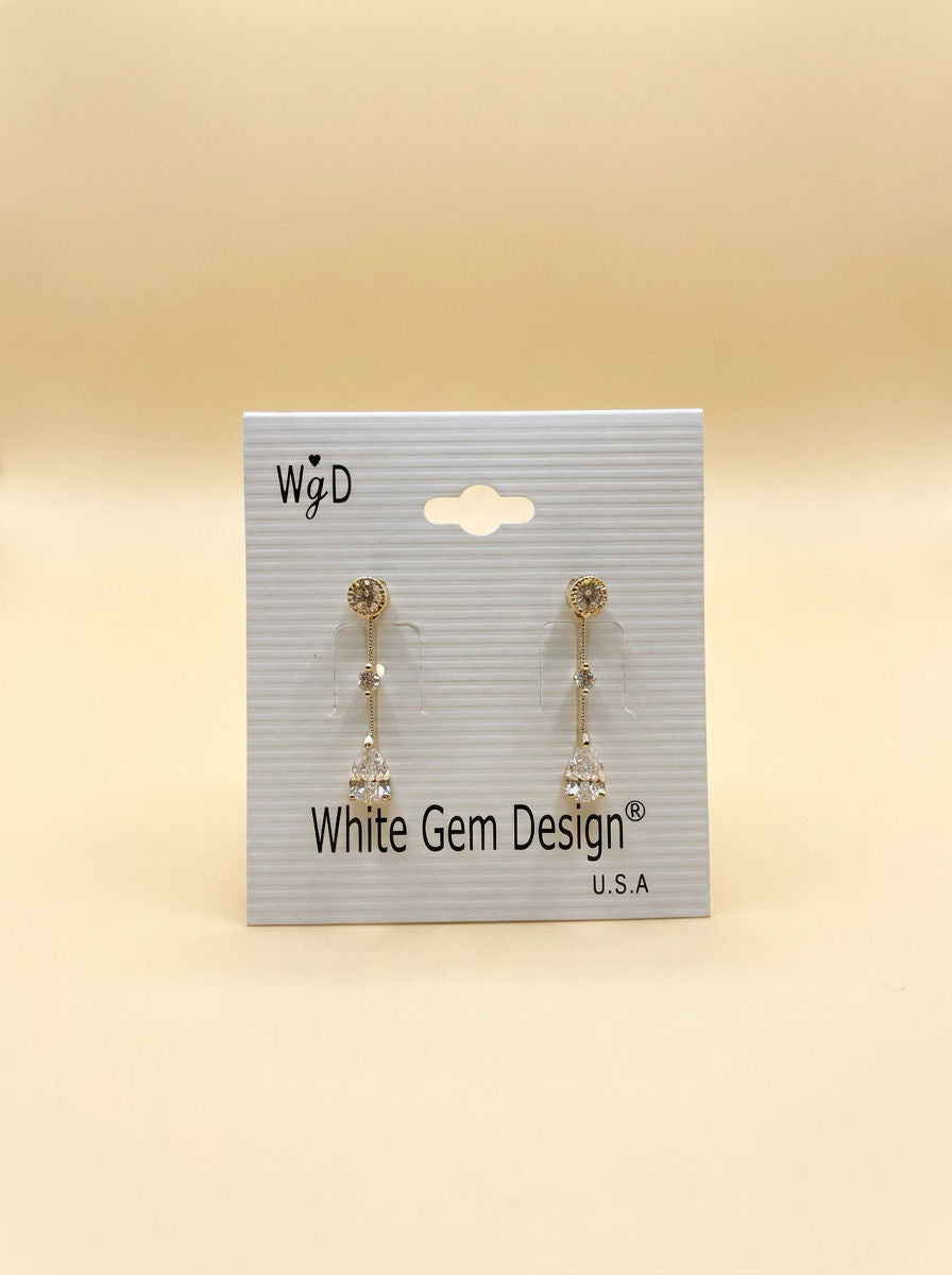 Boucles d'oreilles Pendantes Cristal Or