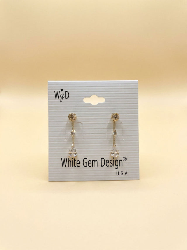 Boucles d'oreilles Pendantes Cristal Or