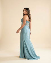 Robe Ajusté Avec Fente Seagrass