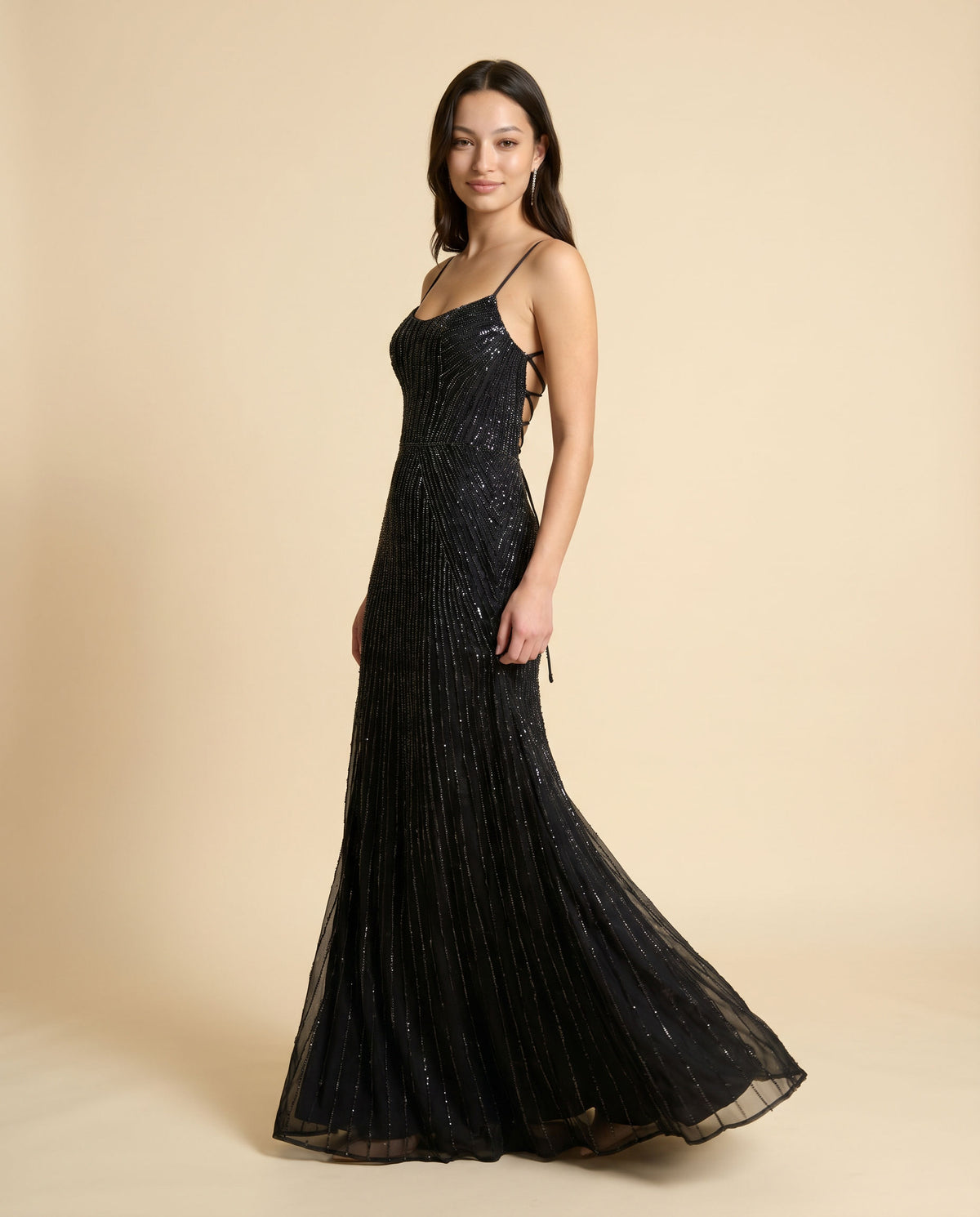 Robe Ajustée Corset NOIR/OR
